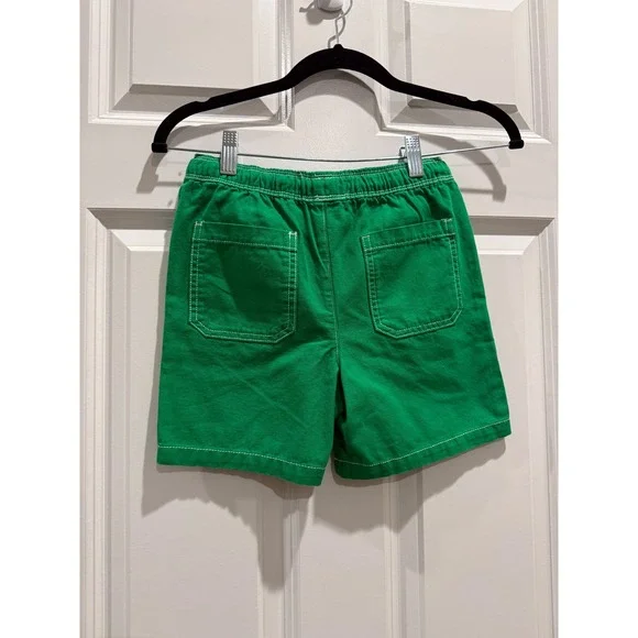 Mini Boden Boys Green Canvas Shorts Elastic Waist Drawstring NWT Size 7-8Y - Picture 2 of 3